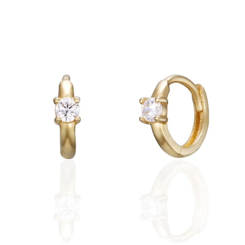LUNNE 14k Diamond Shining One-Touch Earrings (14k Gold) #LCE03
