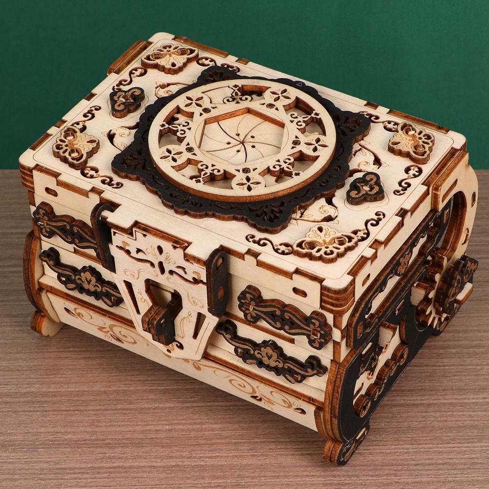 3D Wooden Puzzle Exquisitely Carved Vintage Storage Box Wooden Classic Jewelry Box Puzzle Women Birthday Gift Christmas Gift