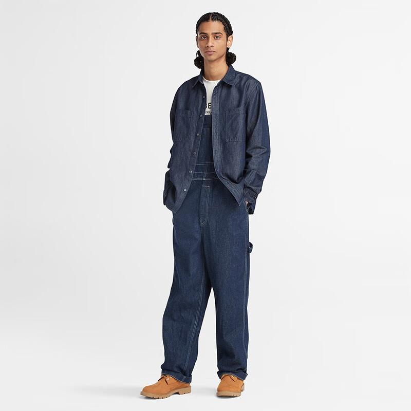 Timberland Solid Color Outdoor Casual Comfortable Long Sleeve Shirt Men Shirts Ink-Blue A2CJP-H87