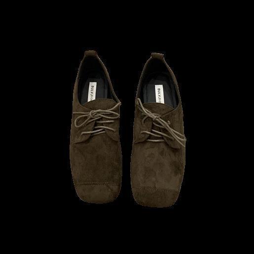 2025 új koreai fekete szögletes orrú lapos talpú szuperpuha kényelmes mokaszin női fűzős külföldi sokoldalú kis bőr cipő