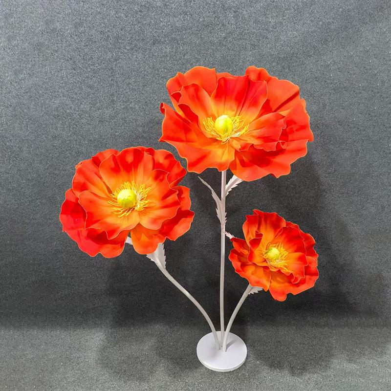Giant Handmade Poppy Aisle Flowers for Wedding Background Decoration