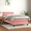 Vidaxl Continental Bed With Mattress, Pink, Velvet, 100X200 Cm
