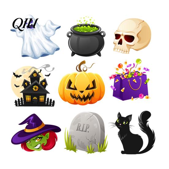 Durable PVC Wall Stickers for Balcony Halloween Stickers, Waterproof Decals Windows, Classic Ghosts Versatile Art Parties Pumpkins Skeletons
