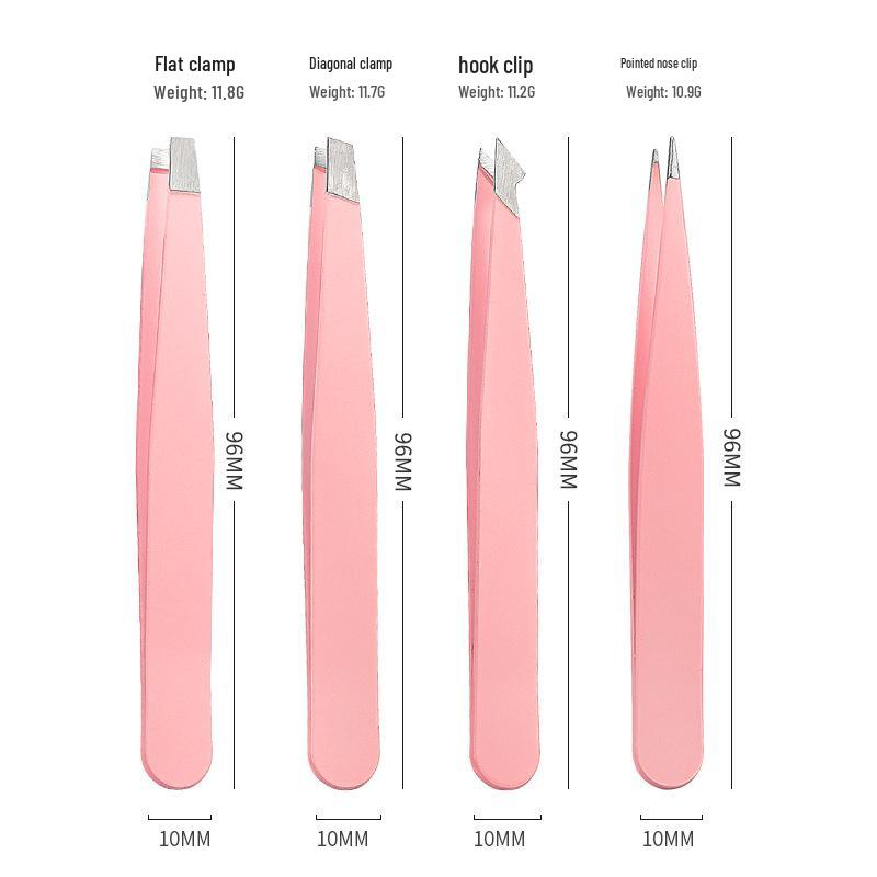 Stainless Steel 96-Piece Eyebrow & Beard Tweezers Set with Double Eyelid Stickers