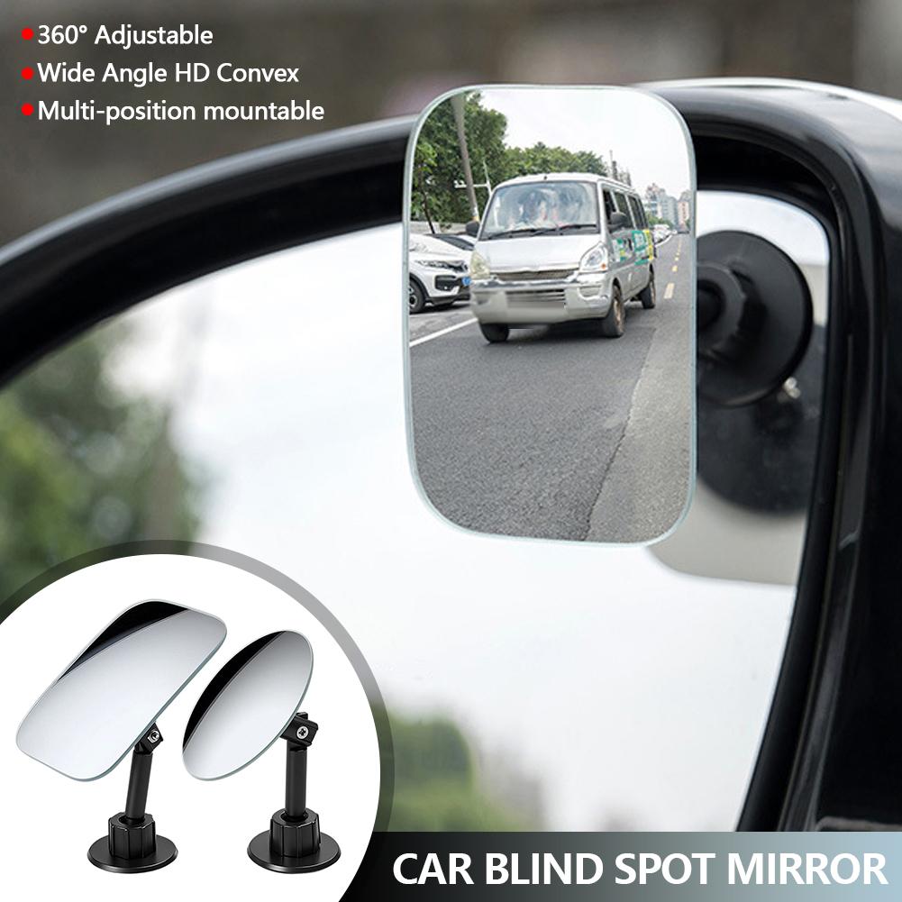 2pcs Blind Spot Mirror For Car Hd Convex Mirrow Square 360° Adjustable Car Rear View Side Mirror Parking Auxiliary Mirrors Round