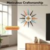 22 Inch Sun-Shaped 12-Hour Time Display Wall Clock - Modern Colorful Iron & Aluminum Battery Operated Wall Decor for Living Room