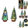Mini Pom de Crăciun din Cedru cu Lumini LED Strălucitoare Mic Pin de Masă Xmas Decor Acasă