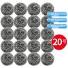 Stainless Steel Large Wire Scrubbers, 20 Grams Each, 20 Pieces Per Pack, Kitchen Degreasing And Cleaning Balls for Dishwashing And Pot Cleaning
