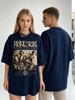 Unisex-Shirt Baumwolle Oversize Große Größe Maneskin Band Kollektion Tour S bis