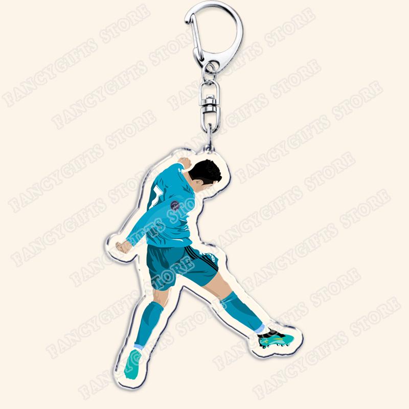 Popular Soccer Ball Player Keychains for Accessories Bag Football Key Chain Ring Fans Gifts Friends Keyrings 4