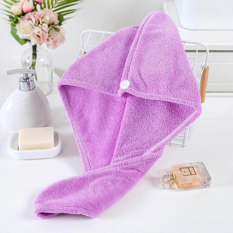 

Coral Fleece Shower Cap: Thick, Soft, Absorbent, No-Shed Women s Dry Hair Towel Cap 25*65 cm