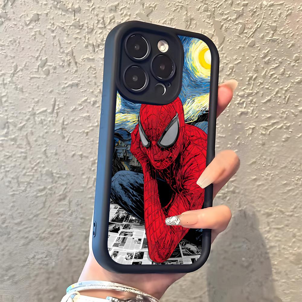 

Крутой чехол для телефона Marvel Человек-паук Для IPhone 17 Pro Max 16 15 14 Pro Max IPhone 13 Pro Max 11 Plus Силиконовый чехол iPhone 15 Pro