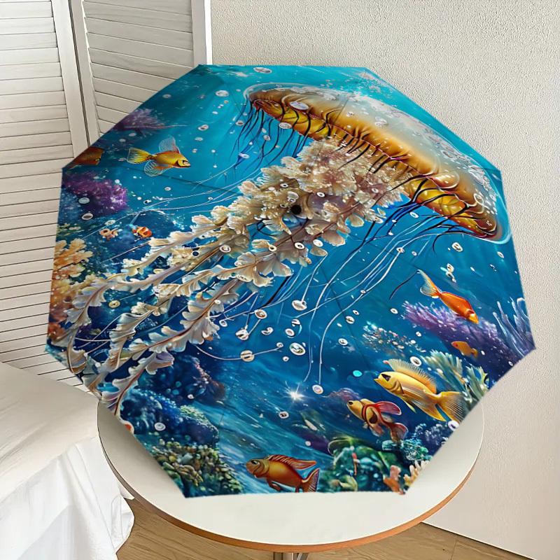 1PC Jellyfish Coral Umbrella-8-Rib Reinforced, Automatic Open, Lightweight & Durable, Fashion Accessory for Outdoor, J0413