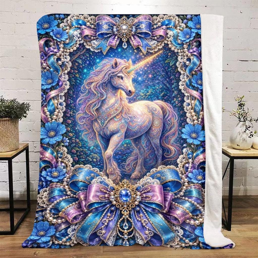Magical Unicorn Fantasy Throw Soft Comfortable All Seasons Blanket Perfect Gift Couch Office Nap Outdoor Travel Blanket
