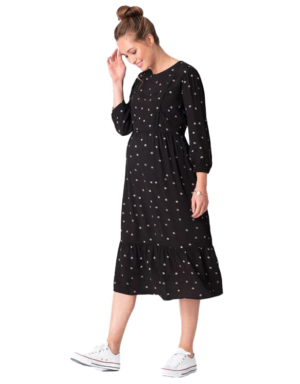 Seraphin SORINA Casual Maternity Black Dot Pattern Women's Dress,