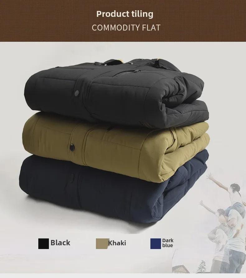 Herren Winter 2021 Kapuzenjacke aus Baumwolle - Warm & Dick, Perfekt für Väter mittleren Alters