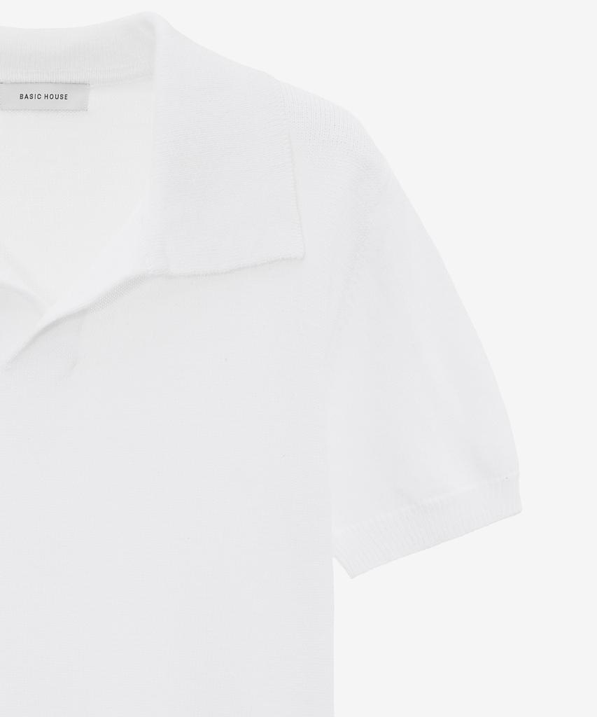 BASIC HOUSE Women'S Acrylic Open Collar Sweater White Lzkt3201