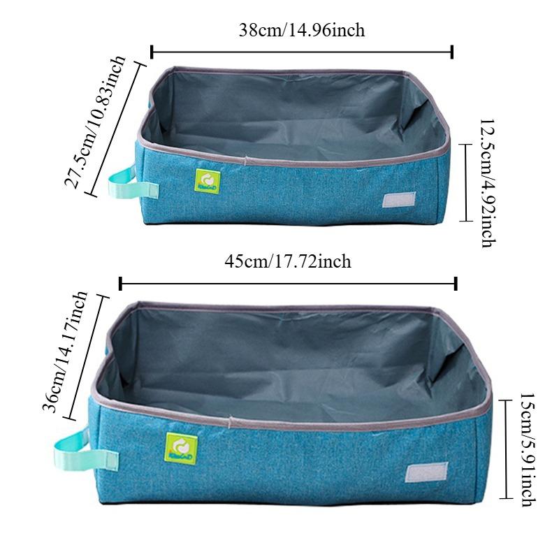 Semi Enclosed Cat Litter Box Foldable Portable Waterproof Oxford Cloth Open Cat Toilet  Cat Litter Box Pet Supplies Pet