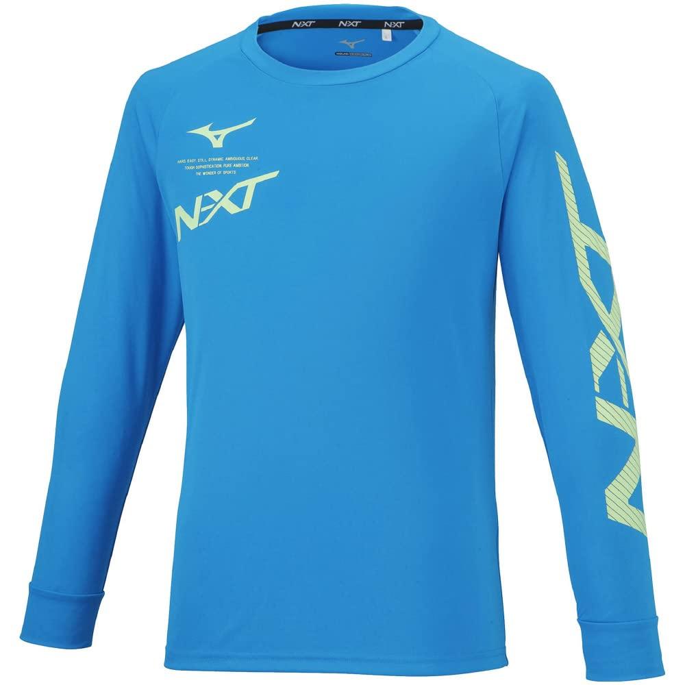Mizuno Training Long UPF UV Slim Diva Size N-XT T-Shirt, Sleeve, Moisture-Wicking, Quick-Drying, 50+ Protection, Stretch, Fit, Blue, 32JA2225, Men's