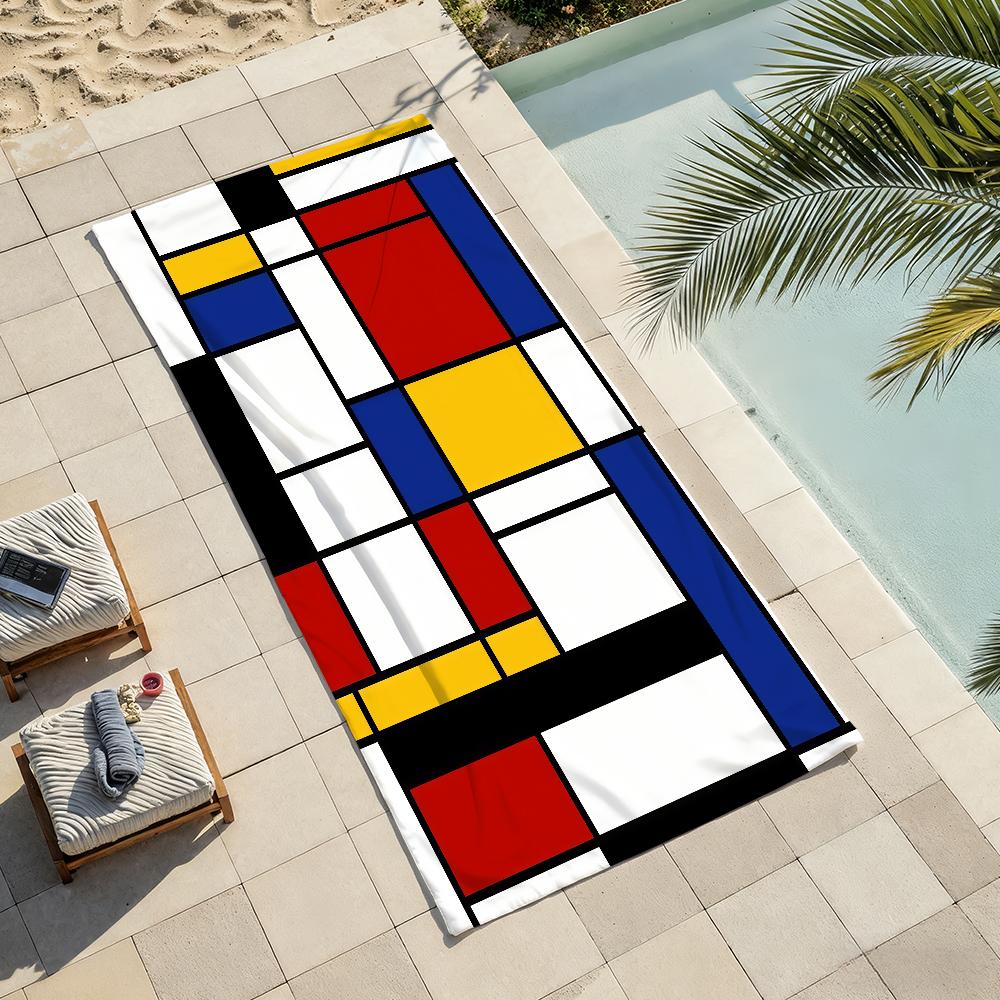 Fashion print P-Piet M-Mondrian Towel Drying Bath Towel Applicable To Light Swimming Camping Yoga Beach Out