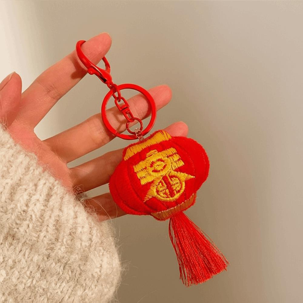 Lion Dance God of Wealth Pendant Cartoon Chinese New Year Keyring  Festive Decor