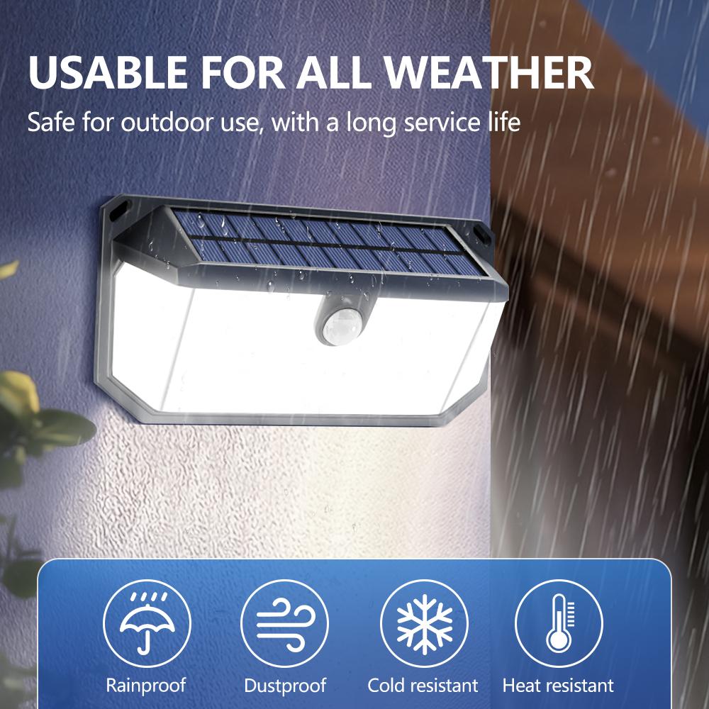 Solar Motion Sensor Light Outdoor 270° Wide Angle 416LED Super Bright Waterproof Security Light 3 Modes for Garden Fence Yard