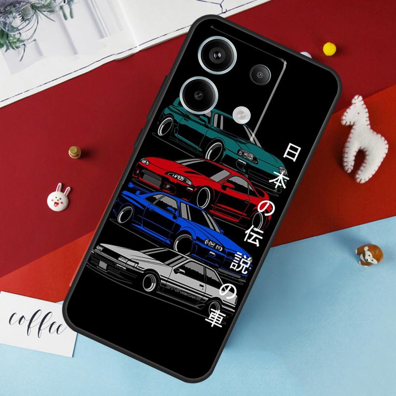 JDM Legend Drift Car Case For Xiaomi Redmi Note 14 Pro 13 12 11 10 15 Pro Plus Redmi 15 14C 10C 12C 13C 15C Cover