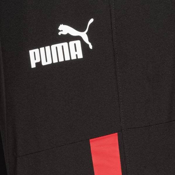 Puma ACM Prematch Woven Pants With Letter Print And Contrast Elastic Waist Men Bottoms Black 769277-01