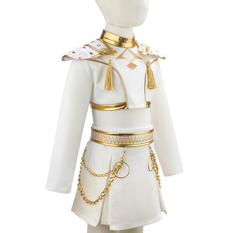Kids Girls Party Cosplay Costume Children Singer Stage Show Top Skirt Set Dress Up Halloween Outfit