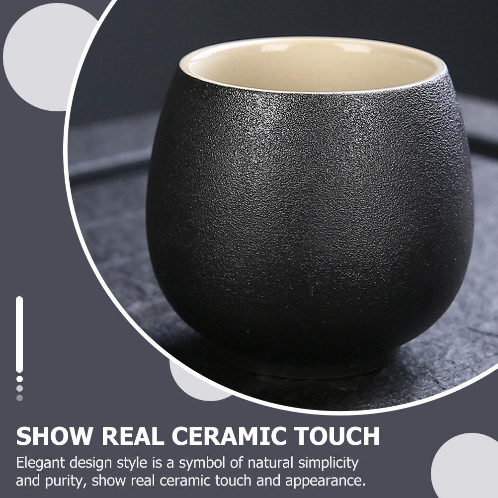 Ceramic Tea Cup for Home Use Elegant Simple Design High Temperature Resistance Non-Cracking Black Sample Teacup for Tea