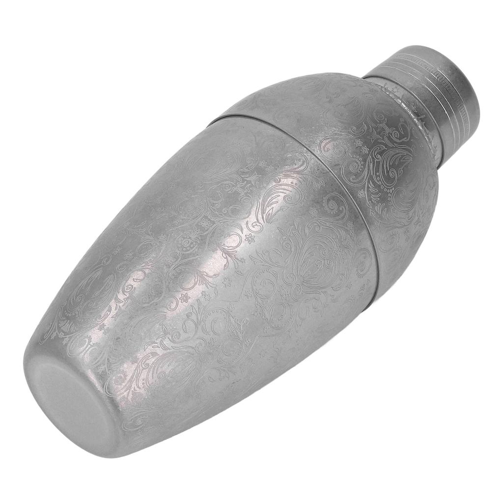 Cocktail Shaker 304 Stainless Steel High Strength Flower Carved Bartending Mixer Shaker for Bar