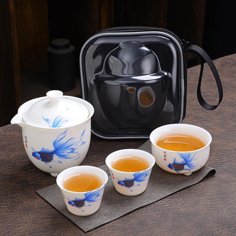 Dehua Ceramic Portable Travel Tea Set