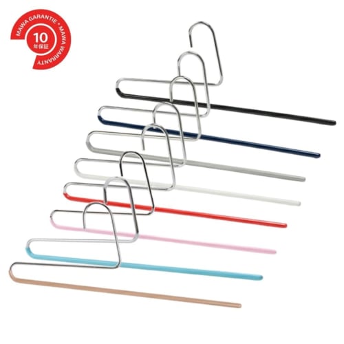 MAWA No-Slip Hangers for Pants, Long Skirts, and Stoles, Single, KH35/U5-Pack, Black, 10-Year Warranty