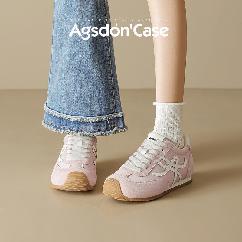 Augustine Pink German Training Shoes Women's 2025 New Summer Forrest Gump Sports Shoes Platform Casual Board Shoes with Skirt