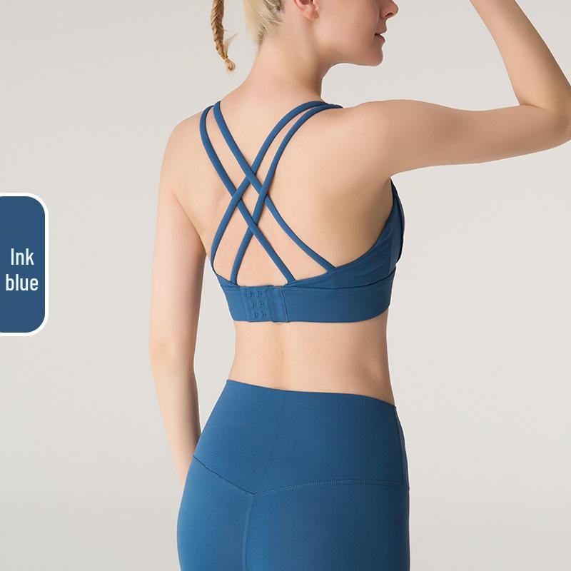 

Новый бесшовный спортивный бюстгальтер с перекрестной спинкой - жилет для йоги с ощущением обнаженности для женщин Small