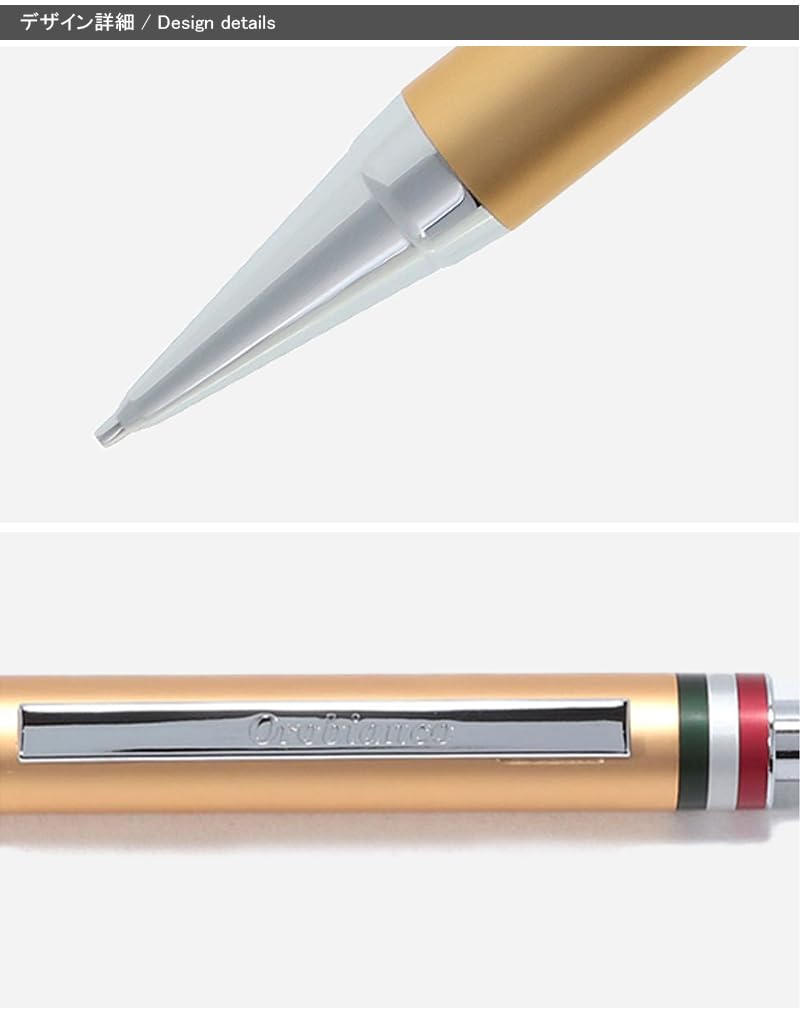 Orobianco Freccia Pencil, Hang-Cell Type, Mechanical Pencil, Champagne Gold CT, Knock Operated, 0.5mm, 1953422HS