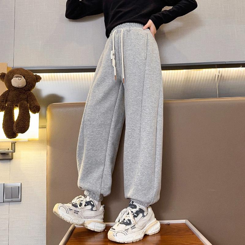 Girls' Autumn 2025 Casual Sweatpants - Trendy Fall Sports Pants for Kids