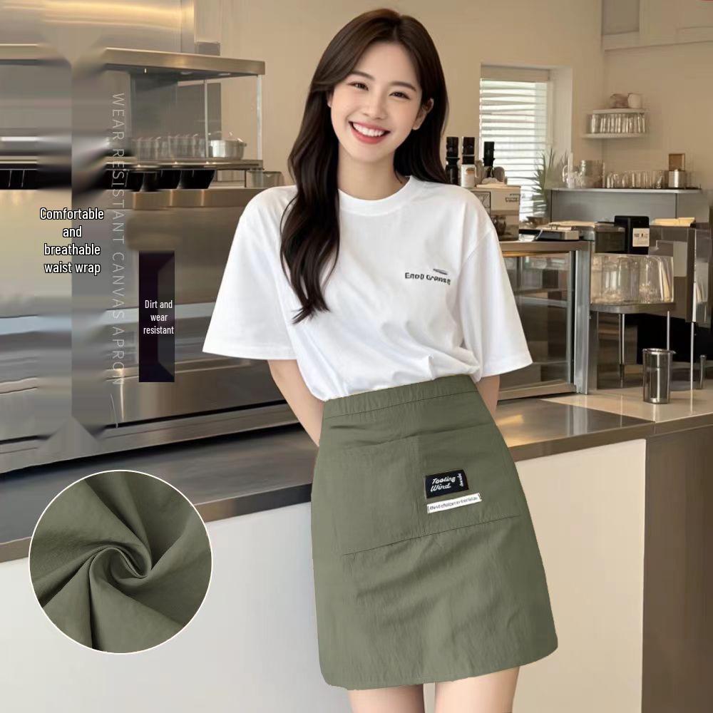 Customized Water-Repellent Half Apron for Adults - Kitchen & Catering Use