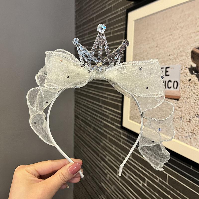Kinder Strass Schleife Prinzessin Krone Stirnband und Haarspangen - Koreanischer Stil Haarschmuck für Mädchen und Frauen