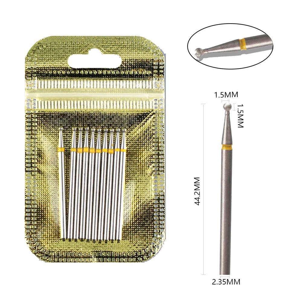Set de burghie pentru unghii, freza cu diamant, 10 buc, accesoriu pentru manichiura, pedichiură, mașină electrică, perie pentru unghii, unelte pentru bavuri