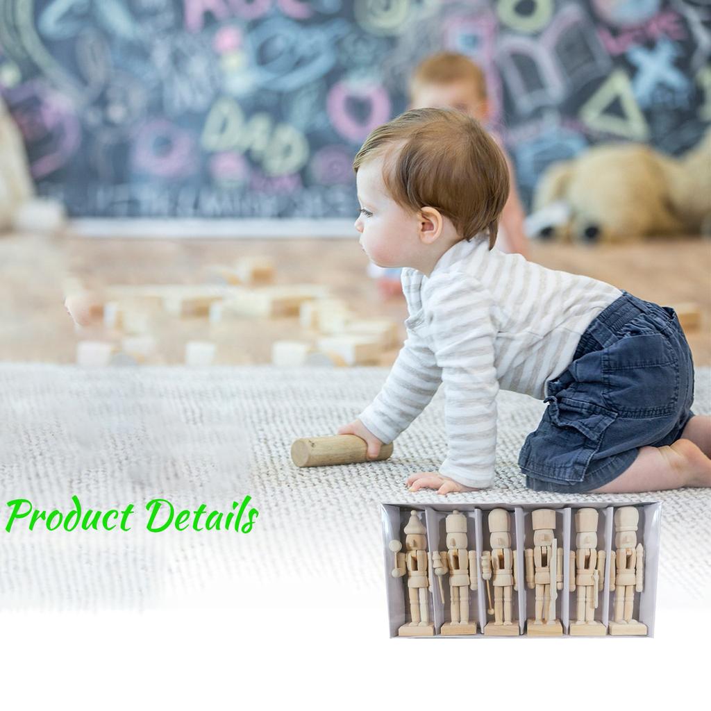 Christmas Unfinished Nutcracker Wood Puppet Wood Ornament Home Decor