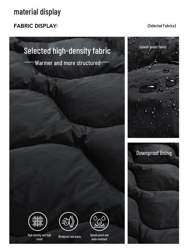 High-Quality Round Neck Wave Pattern Down Vest - 90% Down, Two-Way Style, Inspired by Major Outdoor Brands