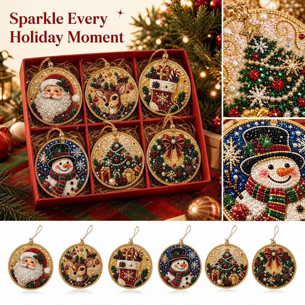 Christmas Ornament Kit with Stickers, Holiday Decor Set for Christmas Tree Decoration