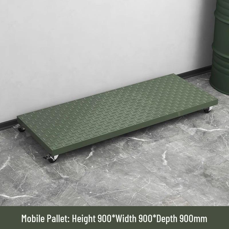 Large Army Green Heavy-Duty Mobile Mesh Storage Cage with Wheels