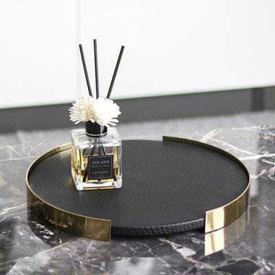 Luxe Leren Rond Dienblad Creatief Huis Hotel Woonkamer Slaapkamer Kaptafel Badkamer Benodigdheden Opbergbak