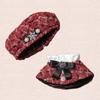 Tweed Beret Cape Set for 10cm Red and Check Pattern & Dolls, Poncho, Hat, Cape, Shawl, [Used]