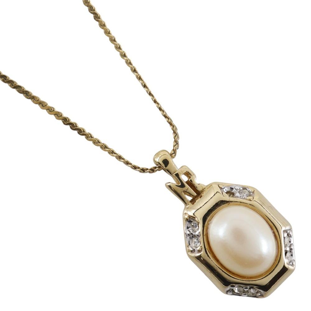 

NINA RICCI Necklace Plated Gold/Fake pearl/Rhinestone 6.1g Women Used