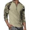Top Masculino de Manga 3/4 Raglan Contrastante com Botões