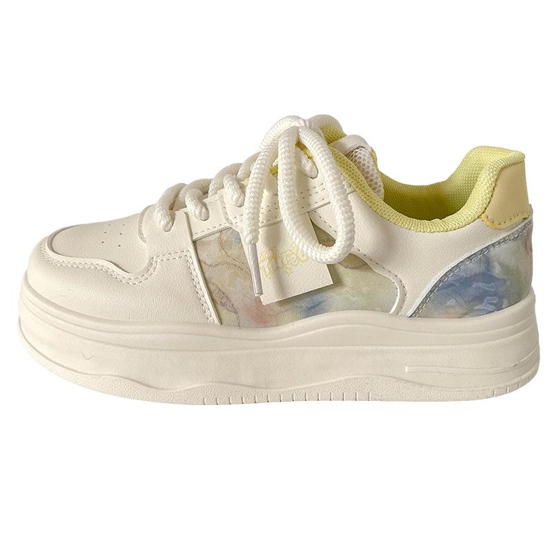 

FY-103 cute platform white shoes women s shoes round head board shoes casual bread shoes 2025 spring new ins tide 34 жёлтый