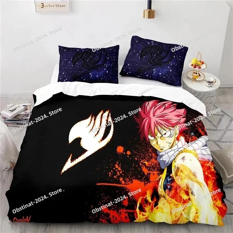 3D Home Textile Fairy Tail Bedding Set Printed single Comforter Quilt Bed Cover Duvet Cover Pillow Case 3 Pieces Kids Adult Size